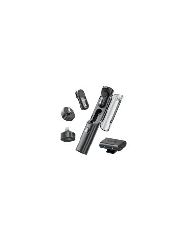 Boya Magic-01 USB-C + Lightning + 3.5 Mm TRS) RX + Soporte de escritorio omnidireccional inalámbrico 4 en 1 con IA y estuche de 