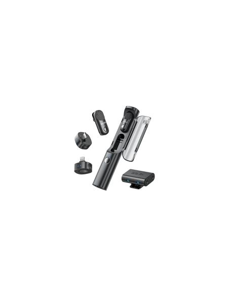 Boya Magic-01 USB-C + Lightning + 3.5 Mm TRS) RX + Soporte de escritorio omnidireccional inalámbrico 4 en 1 con IA y estuche de 