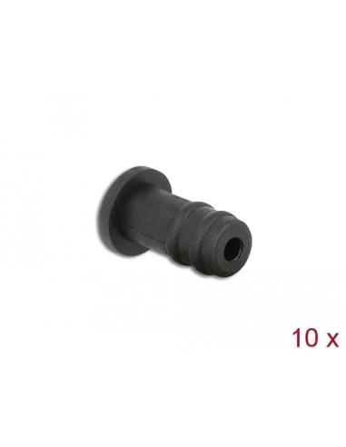 DeLOCK Funda de polvo para conector estéreo hembra de 3,5 mm 10 piezas negro