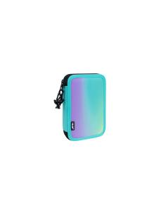 Milan Sunset Plumier de 2 Pisos con 2 Gomas de Borrar, Sacapuntas, Lapiz, Boligrafo Compact, Regla, 12 Lapices de Colores y 18 R