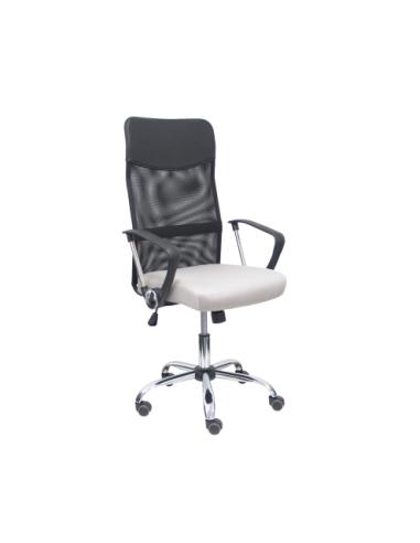 SILLA DIRECCION PIQUERAS Y CRESPO GONTAR / RESPALDO MALLA NEGRA / ASIENTO GRIS CLARO / MECANISMO BASCULANTE / BRAZOS FIJOS / 31B