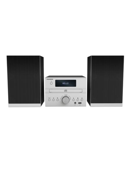 Thomson MIC122BT sistema de audio para el hogar Microcadena de música para uso doméstico 50 W Negro, Plata
