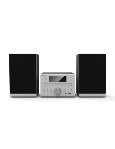 Thomson MIC122BT sistema de audio para el hogar Microcadena de música para uso doméstico 50 W Negro, Plata