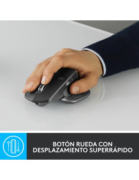 Logitech MX Master 2S Wireless Mouse ratón Oficina mano derecha RF Wireless + Bluetooth Laser 4000 DPI