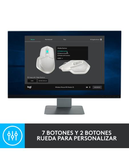 Logitech MX Master 2S Wireless Mouse ratón Oficina mano derecha RF Wireless + Bluetooth Laser 4000 DPI