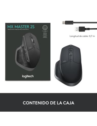 Logitech MX Master 2S Wireless Mouse ratón Oficina mano derecha RF Wireless + Bluetooth Laser 4000 DPI