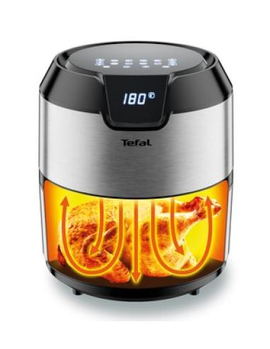Tefal Easy Fry EY401D Sencillo 4,2 L Independiente 1500 W Freidora de aire caliente Negro, Acero inoxidable