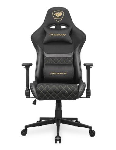 COUGAR CGR-A2F-GLB Silla para videojuegos universal Asiento acolchado tapizado Negro, Oro