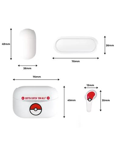 OTL Technologies Pokémon Poké ball Auriculares Inalámbrico Dentro de oído Llamadas/Música Bluetooth Blanco