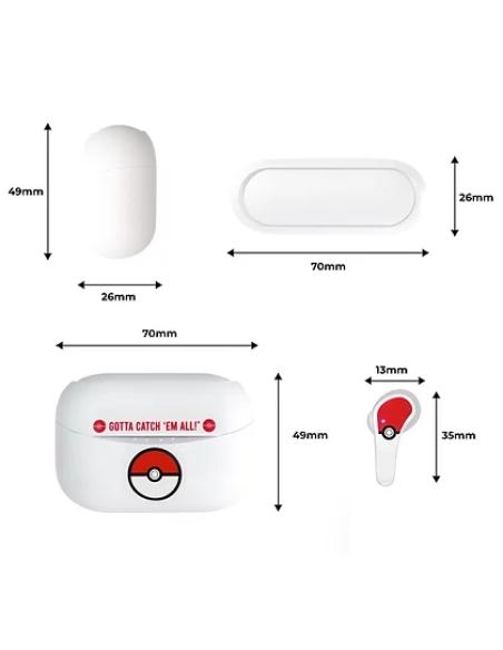 OTL Technologies Pokémon Poké ball Auriculares Inalámbrico Dentro de oído Llamadas/Música Bluetooth Blanco