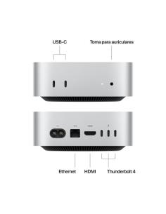 Apple Mac mini Apple M M4 16 GB 512 GB SSD macOS Sequoia Mini PC Plata