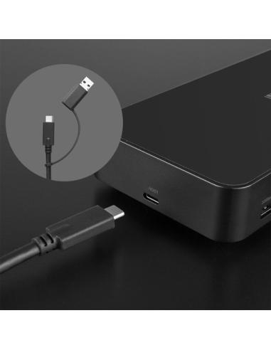 Lindy 43366 base para portátil y replicador de puertos Acoplamiento USB 3.2 Gen 2 (3.1 Gen 2) Type-C Negro