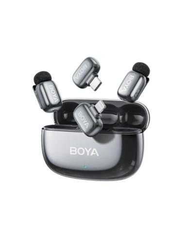 MICROFONO BOYA MINI 2 WIRELESS / 2 UNIDADES / USB-C - LIGHTNING / 2.4 GHZ / RX / CANCELACION DE RUIDO IA / ESTUCHE DE CARGA / BO