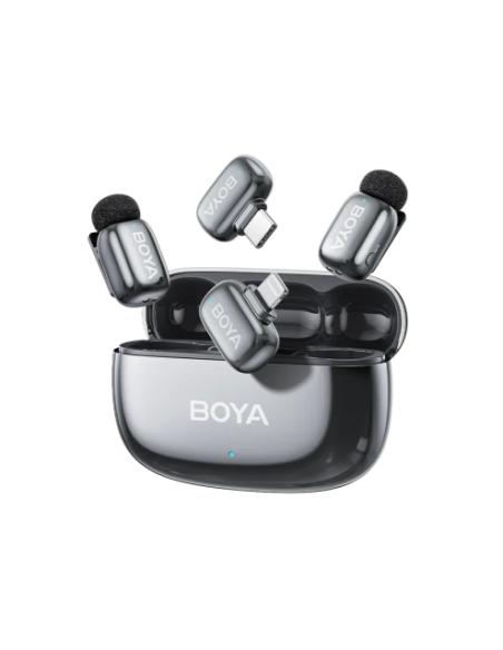 MICROFONO BOYA MINI 2 WIRELESS / 2 UNIDADES / USB-C - LIGHTNING / 2.4 GHZ / RX / CANCELACION DE RUIDO IA / ESTUCHE DE CARGA / BO