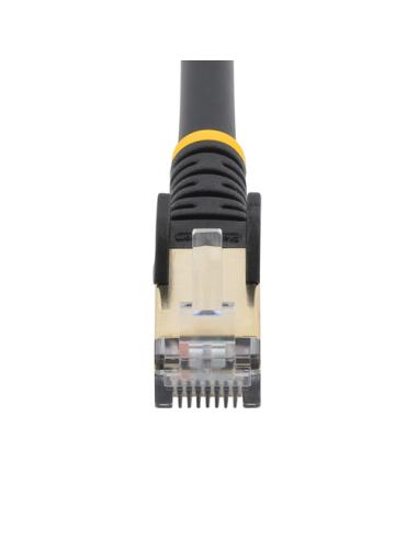 StarTech.com Cable de 0,5m de Red Ethernet RJ45 Cat6a Blindado STP - Cable sin Enganche Snagless - Negro