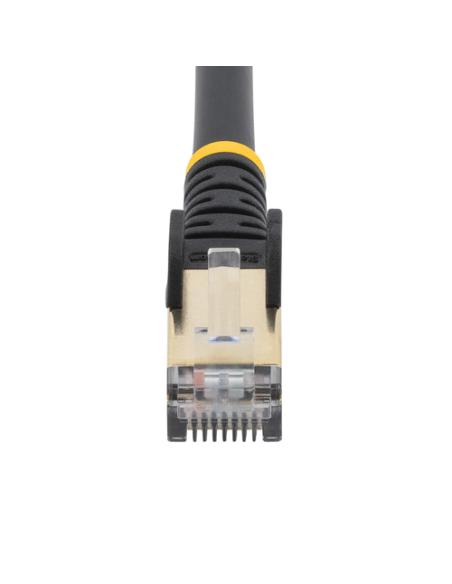 StarTech.com Cable de 0,5m de Red Ethernet RJ45 Cat6a Blindado STP - Cable sin Enganche Snagless - Negro