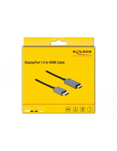 DeLOCK Cable activo de DisplayPort 1.4 a HDMI 4K 60 Hz (HDR) 3 m