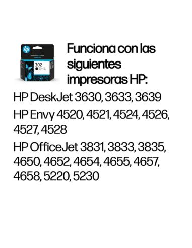 HP Cartucho de tinta original 302 negro
