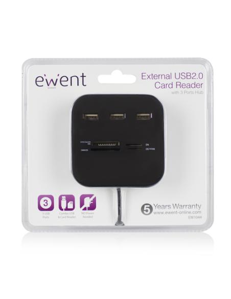 Ewent EW1044 lector de tarjeta USB 2.0 Negro