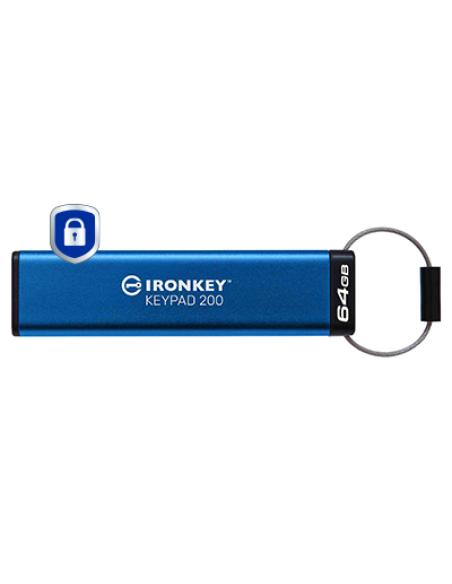 Kingston Technology IronKey Keypad 200 de 64 GB, FIPS 140-3 nivel 3 cifrado AES-256