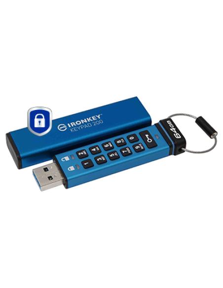 Kingston Technology IronKey Keypad 200 de 64 GB, FIPS 140-3 nivel 3 cifrado AES-256