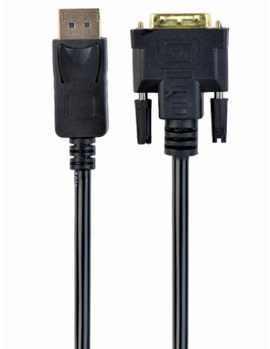 Gembird CC-DPM-DVIM-3M adaptador de cable de vídeo DisplayPort DVI Negro