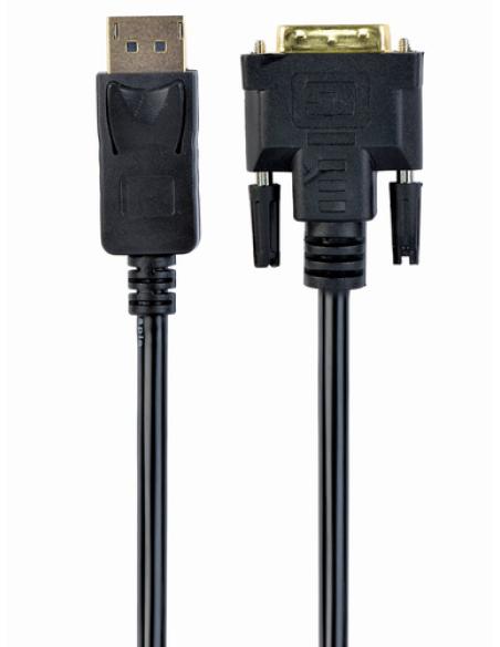 Gembird CC-DPM-DVIM-3M adaptador de cable de vídeo DisplayPort DVI Negro