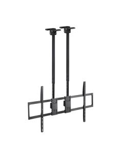 TooQ Soporte de Techo Extensible con doble mástil para Pantallas 60”-120", Negro