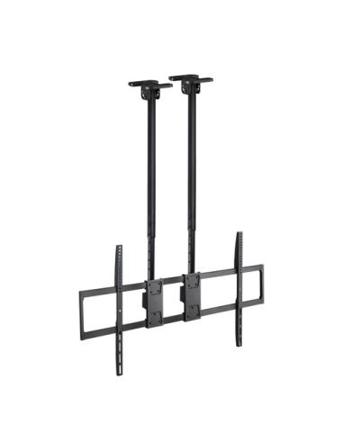 TooQ Soporte de Techo Extensible con doble mástil para Pantallas 60”-120", Negro