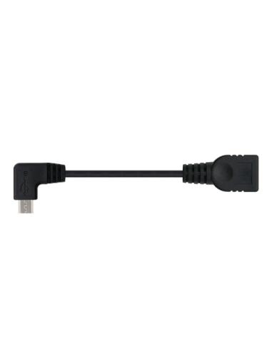Nanocable CABLE USB 2.0 OTG ACODADO, TIPO MICRO B/M-A/H, NEGRO, 15 CM