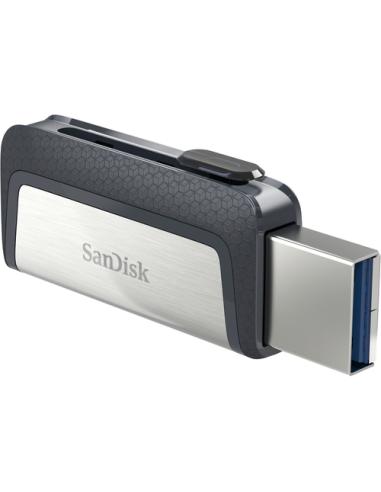 SanDisk Ultra Dual Drive USB Type-C unidad flash USB 128 GB USB Type-A / USB Type-C 3.2 Gen 1 (3.1 Gen 1) Negro, Plata