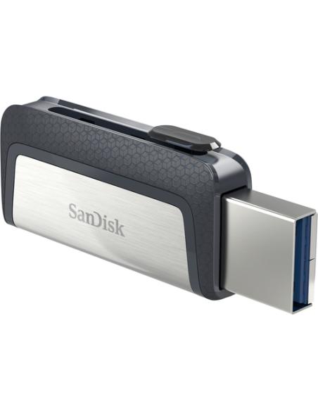 SanDisk Ultra Dual Drive USB Type-C unidad flash USB 128 GB USB Type-A / USB Type-C 3.2 Gen 1 (3.1 Gen 1) Negro, Plata