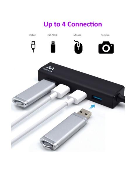 Ewent EW1136 hub de interfaz USB 3.2 Gen 1 (3.1 Gen 1) Type-A 480 Mbit/s Negro