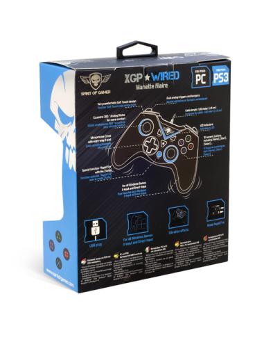Spirit of Gamer SOG-WXGP mando y volante Negro, Azul USB Gamepad Analógico/Digital PC, Playstation 3