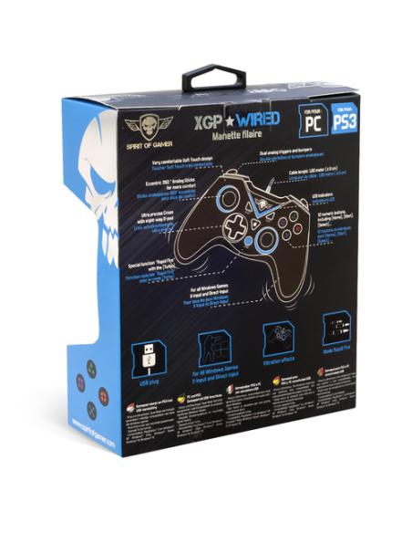 Spirit of Gamer SOG-WXGP mando y volante Negro, Azul USB Gamepad Analógico/Digital PC, Playstation 3
