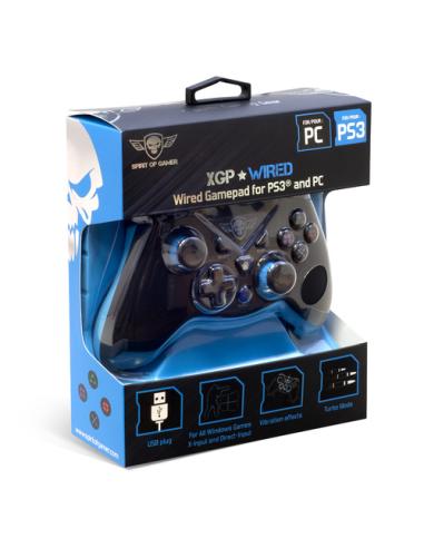 Spirit of Gamer SOG-WXGP mando y volante Negro, Azul USB Gamepad Analógico/Digital PC, Playstation 3