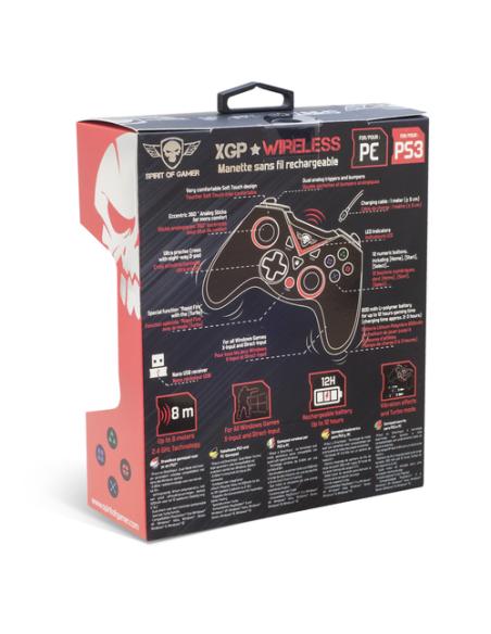 Spirit of Gamer SOG-RFXGP mando y volante Negro, Rojo USB Gamepad Analógico/Digital PC, Playstation 3