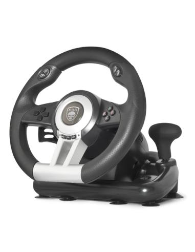 Spirit of Gamer Race Wheel Pro Negro, Plata USB Volante + Pedales Analógico/Digital PC, Playstation 2, Playstation 3