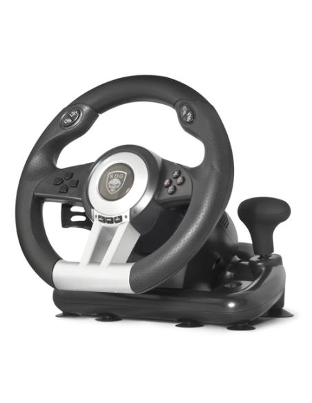 Spirit of Gamer Race Wheel Pro Negro, Plata USB Volante + Pedales Analógico/Digital PC, Playstation 2, Playstation 3