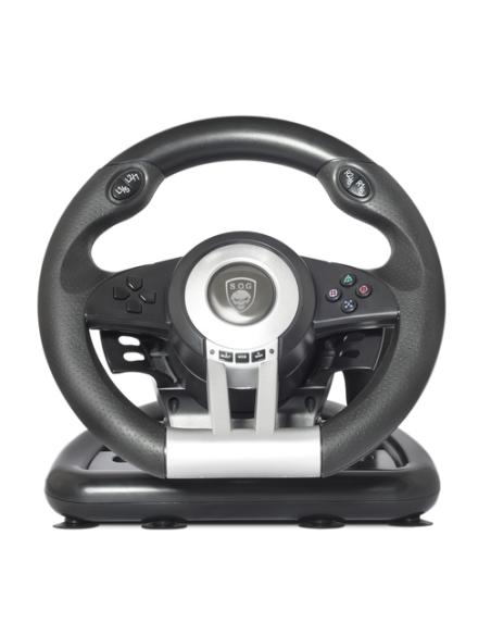 Spirit of Gamer Race Wheel Pro Negro, Plata USB Volante + Pedales Analógico/Digital PC, Playstation 2, Playstation 3