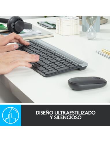 Logitech 920-009198 teclado Ratón incluido Universal RF inalámbrico QWERTY Español Grafito