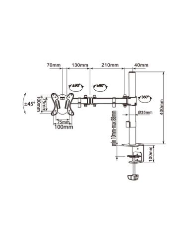 Equip Soporte de escritorio articulado para monitor de 13"-27