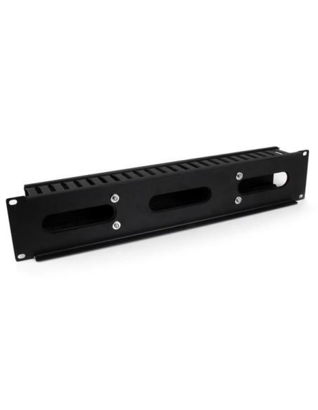 StarTech.com Panel Canaleta Horizontal de 2U con Cubierta para Gestión de Cableado en Racks y Perforaciones Laterales