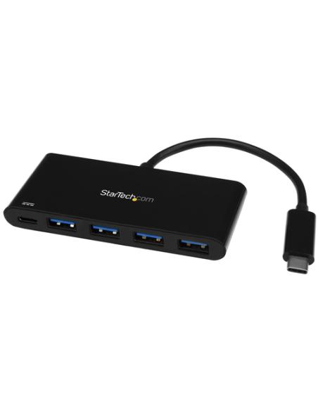 StarTech.com Hub Concentrador USB 3.0 de 4 Puertos con PD Entrega de Potencia - 5Gbps - Adaptador USB-C a 4x USB-A - USB Tipo C