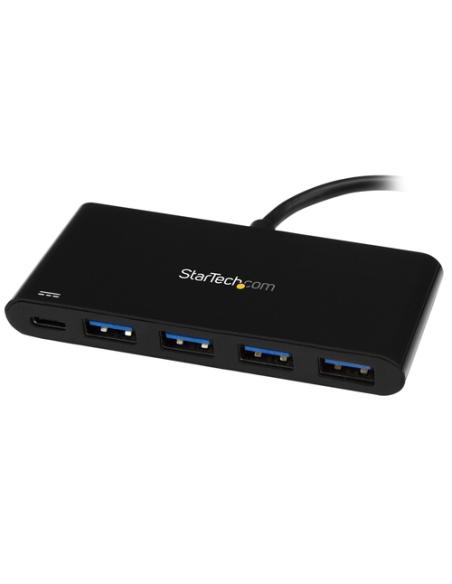 StarTech.com Hub Concentrador USB 3.0 de 4 Puertos con PD Entrega de Potencia - 5Gbps - Adaptador USB-C a 4x USB-A - USB Tipo C