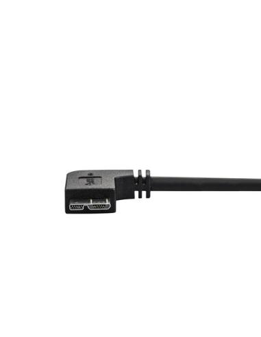 StarTech.com Cable delgado de 0,5m Micro USB 3.0 acodado a la derecha a USB A