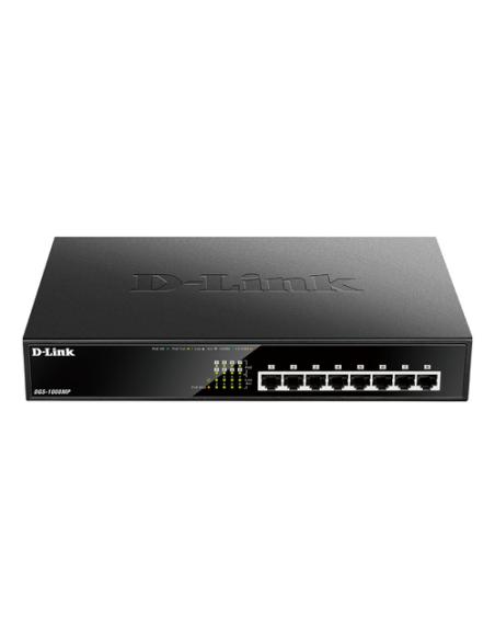 D-Link DGS-1008MP switch No administrado Gigabit Ethernet (10/100/1000) Energía sobre Ethernet (PoE) 1U Negro