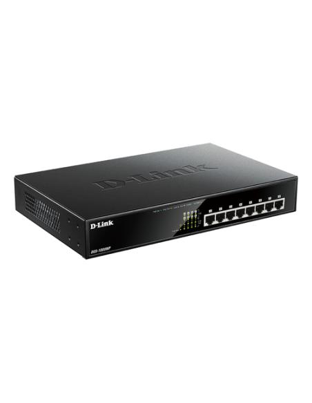 D-Link DGS-1008MP switch No administrado Gigabit Ethernet (10/100/1000) Energía sobre Ethernet (PoE) 1U Negro