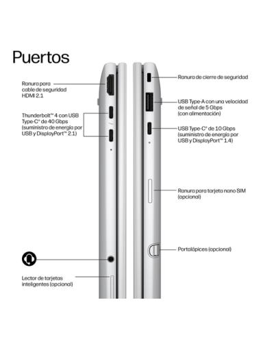 HP EliteBook 8 Flip G2i 13 inch Notebook Next Gen AI PC Wolf Pro Security Edition Copilot+ PC Intel Core Ultra 7 Portátil 33,8 c
