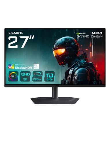 GIGABYTE MO27Q2A Monitor gaming OLED 2K QHD de 27" - 2560 x 1440, 280Hz, 0,03ms, 250 cd/m², FreeSync Premium Pro, DisplayHDR Tru